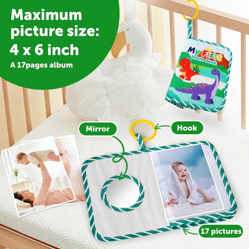 GKDOMS Baby Photo Album First Family Memory Book for Newborns, Toddlers Soft Photo Cloth Book with Mirror, Quality Gifts for Girls and Boys, 1st Birthday, Baby Shower, Thank You Gift - Image 3